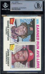 Mark Fidrych Beckett BAS Signed 1977 Topps 1976 Leaders Rookie Autograph - Picture 1 of 2