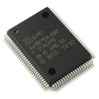 [2pcs] AM188EM-20KC/W UPC Compat 80C188 PQFP100 - Image 1 of 2