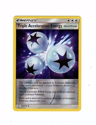 Triple Acceleration Energy 190/214 Sm-Unbroken Bonds Reverse Holo - Pokemon Card - Image 1 of 2