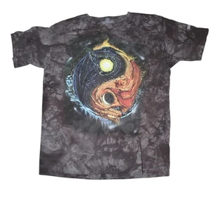 Yin Yang Dragon The Mountain Tshirt Black Tie Dye Graphic Tee XL 100% Cotton - Picture 1 of 4