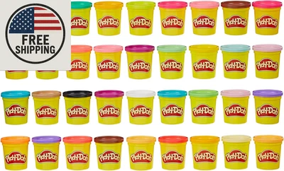 Play-Doh моделирования соединения 36-Pack чехол цветов, нетоксичный, 3 унц банки ассора - Изображение 1 из 4