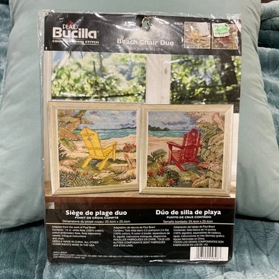 Bucilla Beach Chair Duo Cross Stitch Kit Unopened #45626 - Image 1 of 4