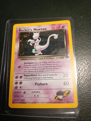 Rocket's Mewtwo 14/132 Gym Challenge set 2000 Holo foil Pokemon Card  - Image 1 of 4