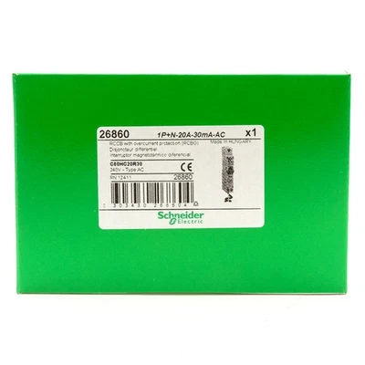 SCHNEIDER MG 26860 RCBO 20A 10kA 30mA C-CURVE TYPE AC C20 C60HC20R30 VAT INC - Image 1 of 4