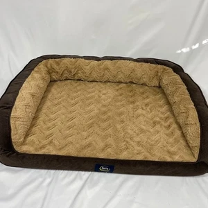 Serta Ortho Imbottitura Letto per Animali Domestici Marrone Chevron Grande 33x26 - Foto 1 di 7