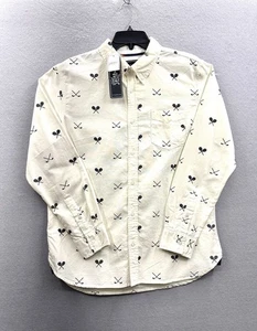 Neu mit Etikett Jachs New York Shirt Herren L creme Tennis Golfschläger Allover-Druck Langarm - Bild 1 von 9