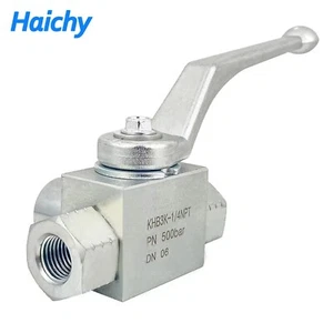7250 PSI High Pressure, Shut-Off 3 Way Hydraulic Ball Valve KHB3K 1/4" NPT - Picture 1 of 5
