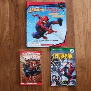 (3) Marvel Spiderman Books Graphic Novel - Learn Activities - Beginning Reader  - Picture 1 of 12