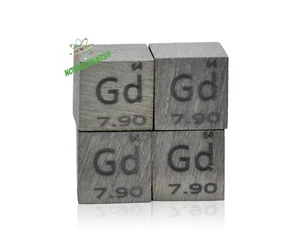 Gadolinium Metal Cube, Gadolinium Element Sample, Gadolinium 10mm Cube 99.95% - Foto 1 di 3