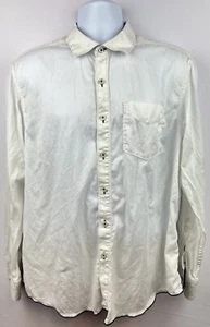 Tommy Bahama Jeans Men's Cotton Tencel Blend Island Modern Fit White Shirt Sz L - Picture 1 of 10