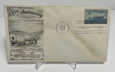 US FDC 1945 Commemorating The Arrival Of The Swedish Pioneers To The Middle West - Image 1 of 2