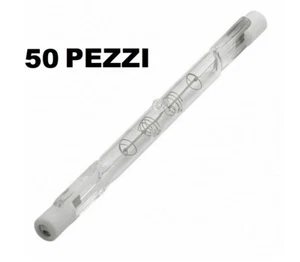 LAMPADINE ALOGENE (50 PEZZI) LINEARE 150 W LAMPADINA LUNGA MM 79 mm - Foto 1 di 1