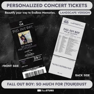 Fall Out Boy: So Much For (Tour)Dust Personalized Concert Ticket - Picture 1 of 5