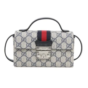 Gucci Padlock GG Supreme Mini Crossbody Navy 652683 - Picture 1 of 13