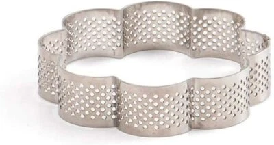 Anello Microforato fascia stampo tortiera crostata fiore in acciaio inox  - Immagine 1 di 2