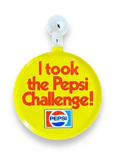 Vintage I Took The Pepsi Challenge! Tab Tin Babe Button Pin 70s-80s - Picture 1 of 3