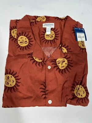 Arizona Jean Co Men’s Shirt 4XLT Big & Tall Shirt Hawaiian Print Orange Sun NWT - Image 1 of 4
