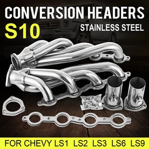 Swap Conversion Exhaust Headers For Chevy LS1 LS2 LS3 LS6 LS9 S10 SUV Truck 5.3  - Picture 1 of 12