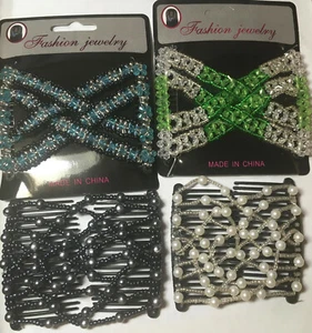 Magic 3" Double Comb Set PLASTIC teeth hair clip  5 styles COMFORTABLE Acrylic - Picture 1 of 11