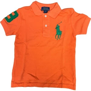 Ralph Lauren Shirt Polo Big Pony Boys Toddler Short Sleeve Orange 2T Logo NEW - Picture 1 of 2