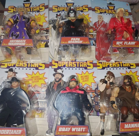 WWE Superstars - Series 1, 2 & 3 Set Of 6. NEW IN BUBBLE PEG PACKS!!!! Cover