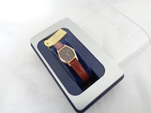 Vintage Orient 80er New Old Stock goldfarbene Damen Quarz Armbanduhr W110416-20 - Bild 1 von 9