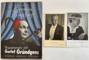Gustav Gründgens Marita 2x signiert Unterschrift Original Signatur Autogramm - Picture 1 of 13