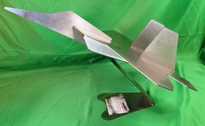 Unique USAF F-22 Raptor Airplane Sculpture Stainless Steel w/ Stand OOAK - Picture 1 of 24