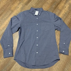 NEW J.Crew Men's Slim Fit Flex Washed Button Up Shirt M Untucked Navy - Picture 1 of 9