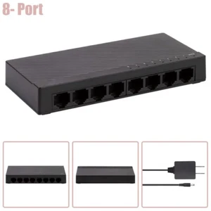 8 Port 10/100Mbps Fast Ethernet Network Unmanaged Switch Desktop Wall Mounting - Picture 1 of 6