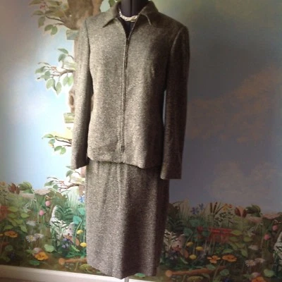 Blazer Traje Falda Negra Para Mujer Colección Liz Claiborne Cremallera Frontal Talla 10/12 Foto 1 de 4