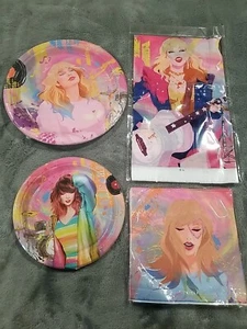 Taylor Swift Birthday Supplies: 20 Plates And Napkins, Tablecloth - Picture 1 of 4