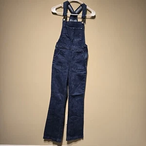 H&M Coachella Women's Dark Wash Denim Overalls Size 6 Runs Small - Picture 1 of 8