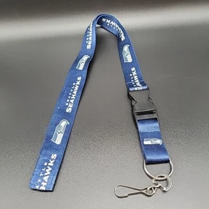 New Without Tags - Seattle Seahawks Blue Lanyard Detachable Breakaway Keychain - Picture 1 of 6