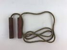 Vintage Athletic Jump Rope Wooden Handle Thick Rope 69 Inch FOLK ART ROPE NAILED