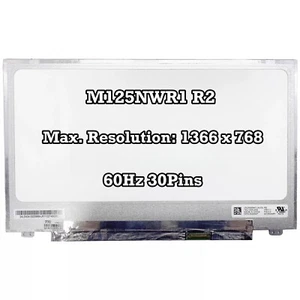 Panel de Repuesto M125NWR1 R2 Original 1366 * 768 12.5" WXGA Nuevo 30Pines 60Hz - Imagen 1 de 2