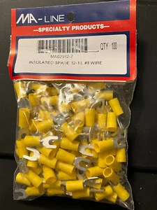 NYLON INSULATED SPADE TERMINAL 100 PCS/BAG.  U SHAPE - Picture 1 of 1