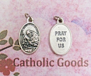 Saint St. Alphonsus Ligouri / Pray for Us - Silver tone Die- Cast Ox 1" Medal - Picture 1 of 3