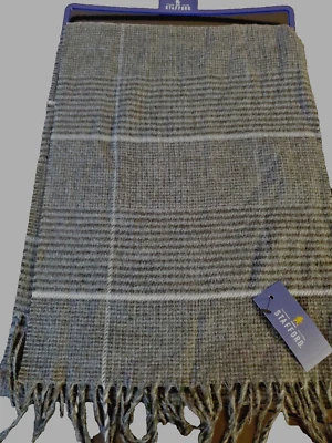 Stafford мужской шарф средний серый полоски узор мягкий акриловый немецкий сделано с Ярлыками зима - Изображение 1 из 3