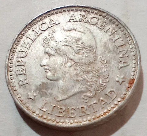 Argentina 1973 5 Centavos Coin Phrygian Capped liberty head left Cover