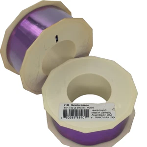 Morex Purple Metallic Ribbon #188 Made in Germany 1.5"x 50yd Smooth 18809/50-610 - Picture 1 of 9