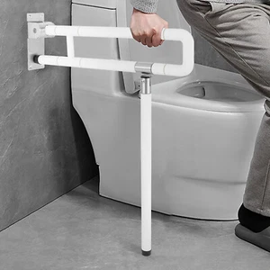 Folding Handicap Grab Bars Rails Toilet Handrails Bathroom Support Safety Rail - Picture 1 of 14