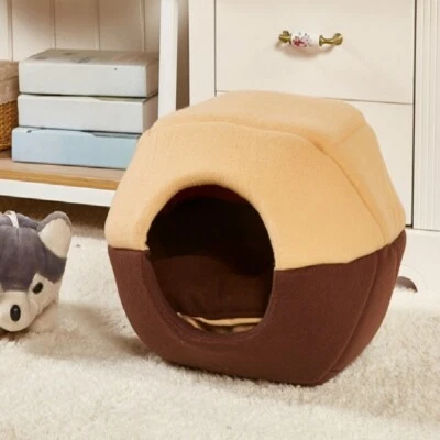 Dog Cave Bed Pet Cat Basket Washable Removable Puppy Kitten Soft Warm Kennel - Image 1 of 4