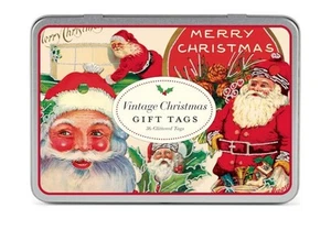 Cavallini & Co. Vintage Christmas Glittered Gift Tag Set, 36 Tags New B5 - Picture 1 of 4