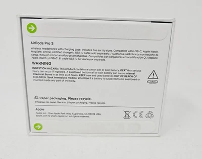 Apple AirPods Pro 3 Wireless Earbuds, Active Noise Cancellation - New - Image 1 of 2