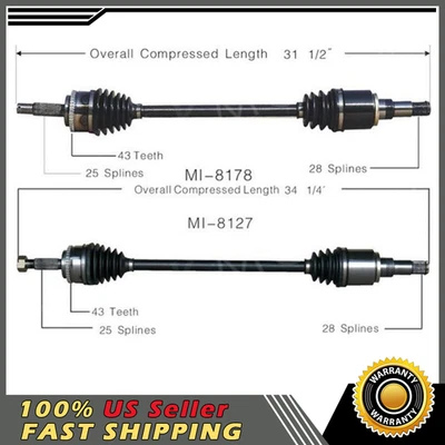 Par de eje trasero CV SurTrack para Mitsubishi Endeavor AWD 2004-2008 Foto 1 de 4