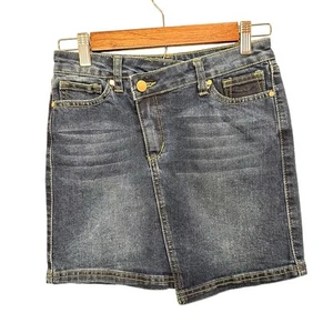 Joe’s Jeans Girls Size 12 Denim Skirt | Asymmetrical Crossover Waist 14” Length - Picture 1 of 12