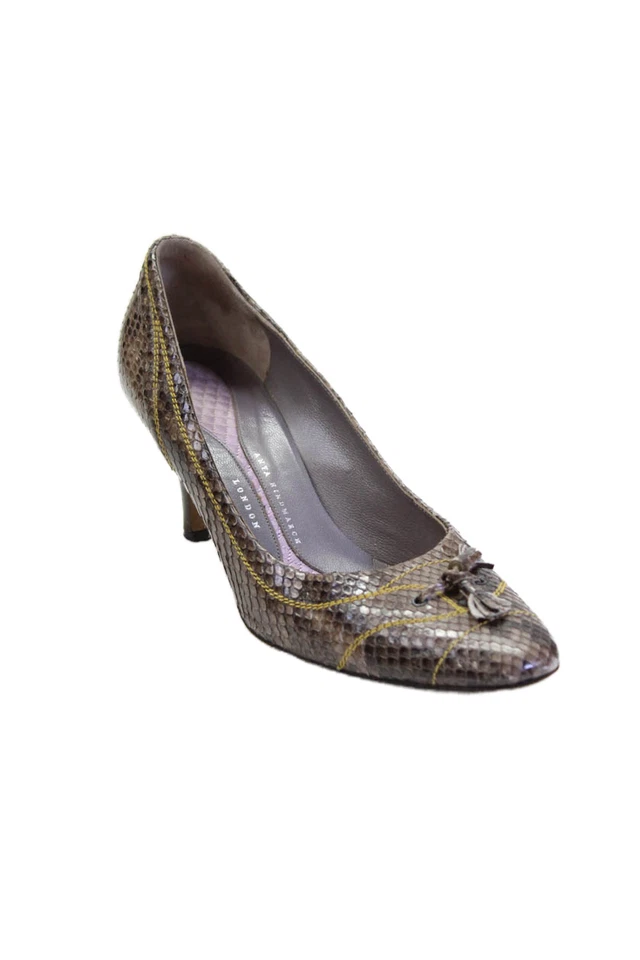 Tacones Anya Hindmarch para mujer punta sin cordones estampado animal marrón talla 40 EUR Foto 1 de 4