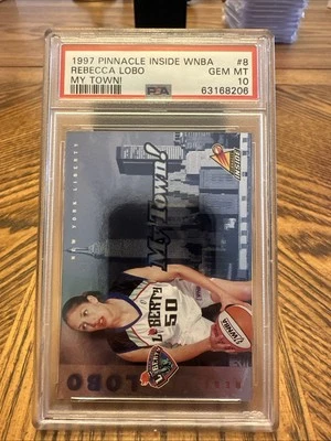 1997 Rebecca Lobo Pinnacle Inside WNBA MY Town! Rookie Card #8 PSA 10 - Image 1 of 4