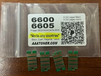 4 x Toner Chip (2228 - 2227) for Xerox Phaser 6600, WorkCentre 6605 Refill - Image 1 of 3